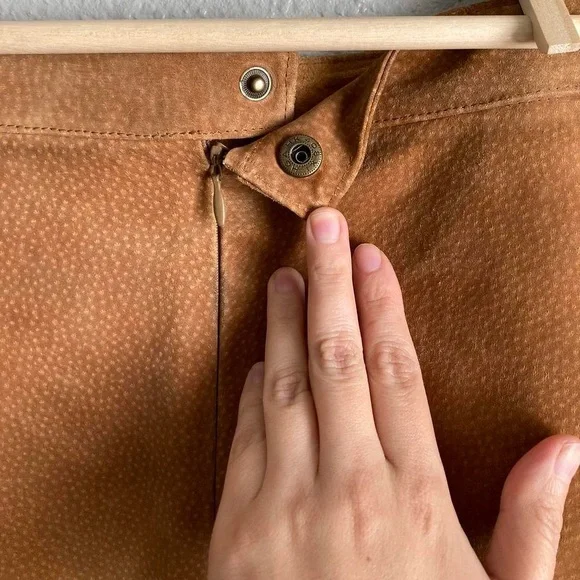 Vtg leather patchwork skirt - Picture 8 of 8